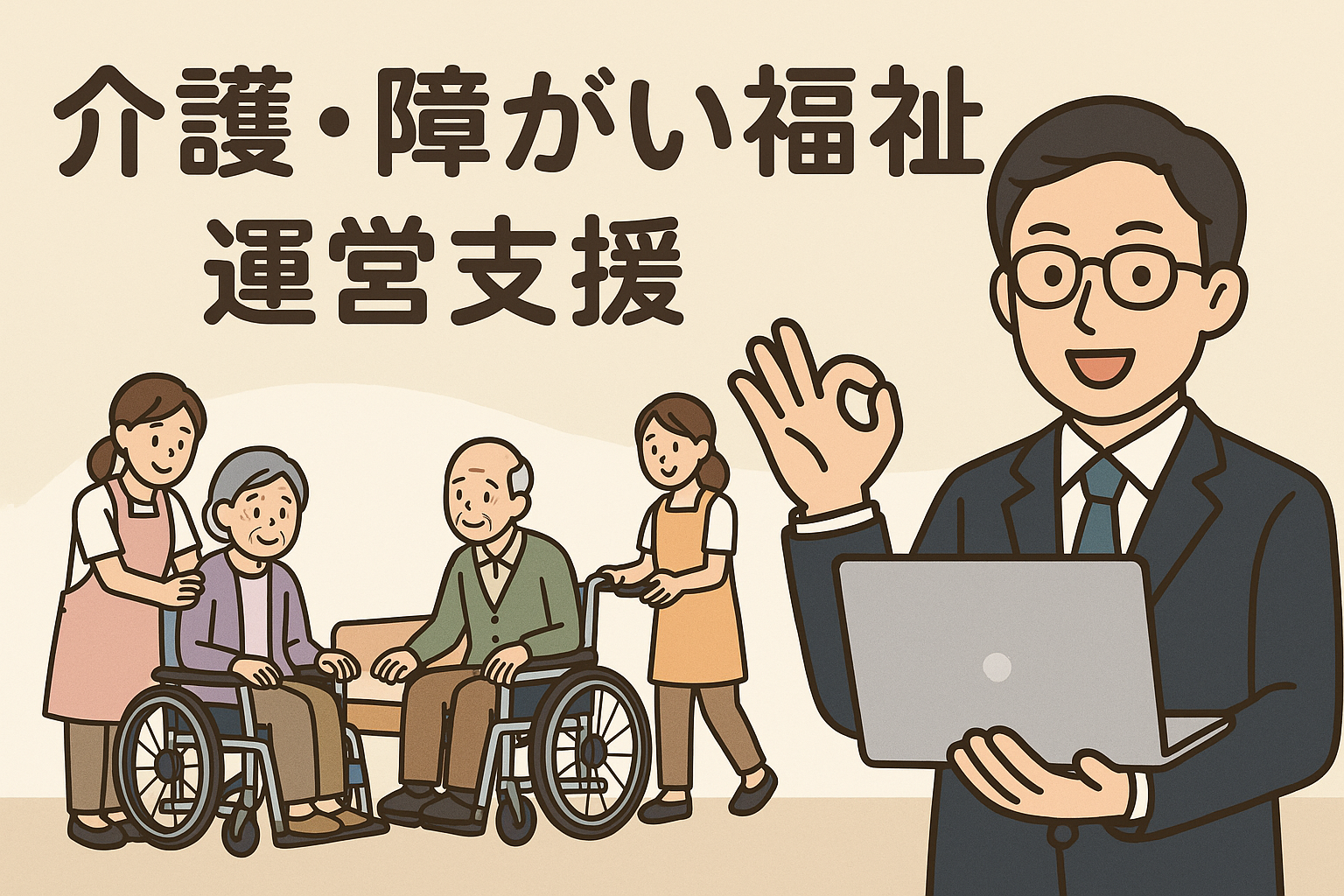 大阪の乾行政書士事務所の介護・障がい福祉運営支援についてのご案内です。