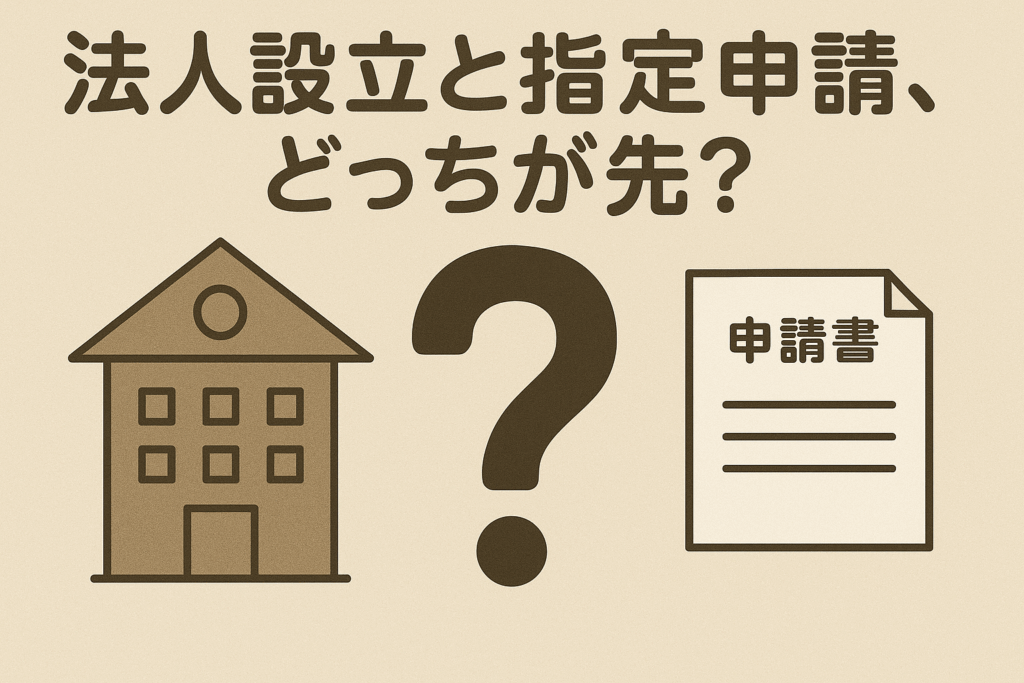 会社設立と指定申請どっちが先？初心者でもわかる開業手順を大阪の乾行政書士事務所が解説